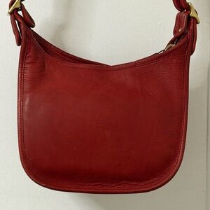 Vintage Elegant Red Leather Shoulder/Crossbody Bag